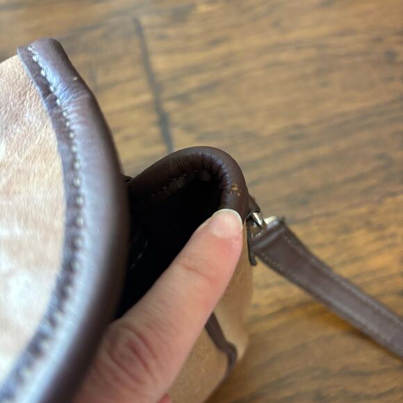 Brown Leather Saddle Crossbody Bag Neutral - Picture 10 of 13